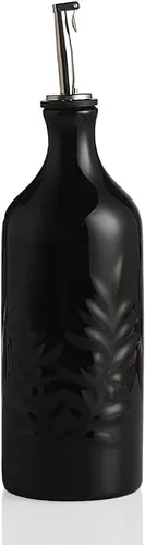 Vista 30 de Sweejar Botella dispensadora de aceite de oliva de cerámica de 20 onzas de alivio opaco que protege para reducir la oxidación, adecuada para Beige