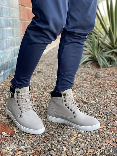 Vista 8 de CALTO Zapatos invisibles de elevación para hombre, de cuero nobuk con cordones, 2.6 pulgadas más alto