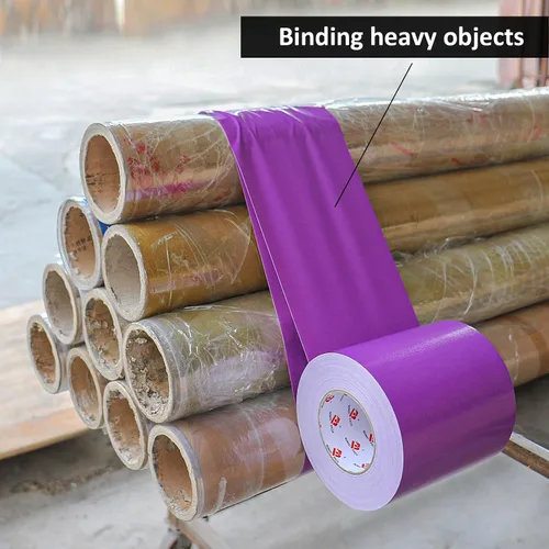 Vista 7 de BOMEI PACK Cinta adhesiva morada de 6 pulgadas, resistente, 6 pulgadas x 60 yardas, cinta ancha morada, fuerte resistencia, flexible, sin residuos