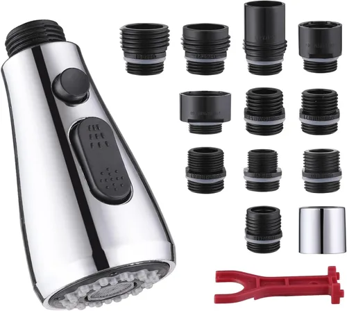 Vista 16 de Reemplazo de cabezal de grifo de cocina con 3 modos, cabezal rociador extraíble para grifo de cocina, reemplazo del rociador de fregadero de cocina