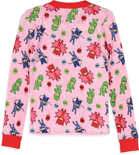 Vista 3 de PJ Masks - Conjunto de pijama para niñas pequeñas Gekko Catboy Owlette Title Logo