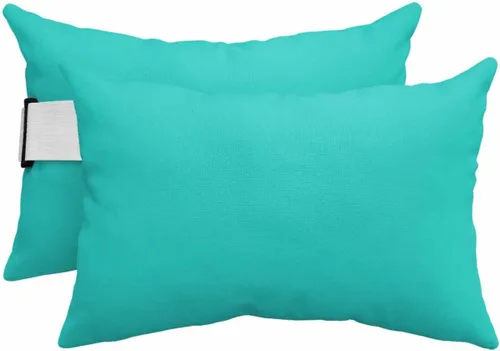 Vista 12 de Almohada para silla de playa para exteriores, color azul, para tumbona, almohada reclinable impermeable con banda elástica e insertos de almohada