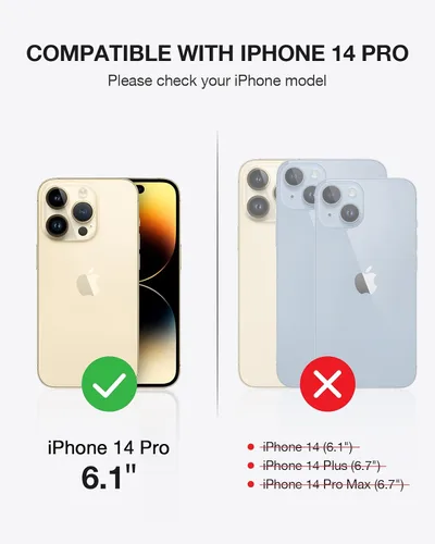 Vista 2 de OCASE Funda tipo cartera compatible con iPhone 14 Pro, de piel sintética, con tarjetero, soporte de bloqueo RFID