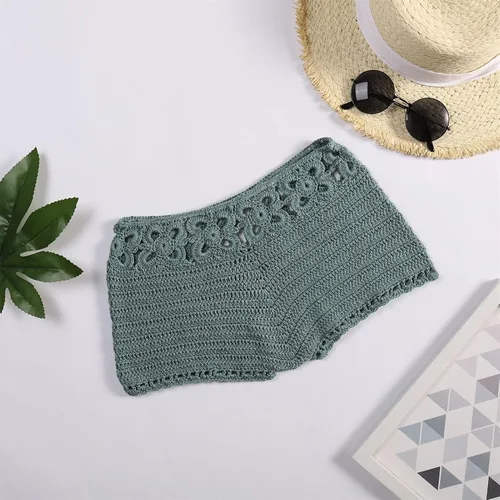 Vista 5 de Mini pantalones cortos de verano lavables para mujer, pantalones cortos casuales de playa