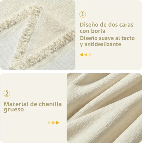 Vista 5 de Fundas para sofá seccional, juego de 2 piezas para sofás en forma de L, protector de muebles lavable y apto para mascotas, manta de chenilla