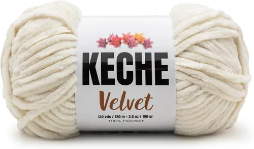 Vista 159 de Keche Hilo para ganchillo, hilo de terciopelo, chenilla suave, manta de bebé voluminosa amigurumi Yarn 3.53 oz (132 yardas) - Arona