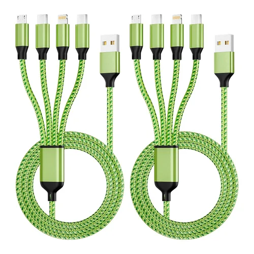 Vista 11 de Cable de carga múltiple tipo C dual 4 en 1, cable de carga para múltiples Azul