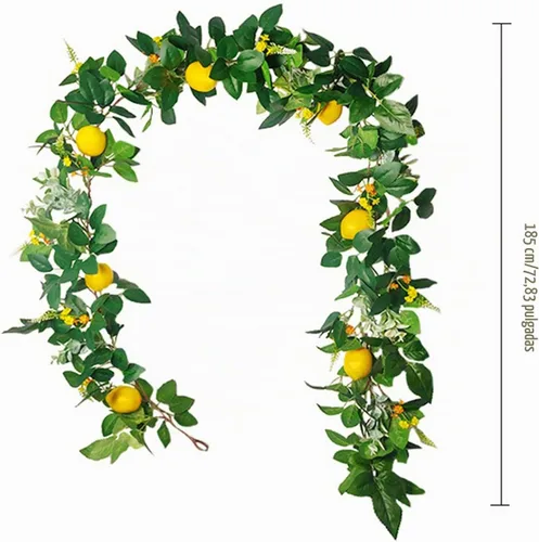 Vista 5 de IUIBMI Guirnalda de limón artificial de 6 pies, guirnalda de frutas de primavera con limones artificiales para puerta delantera, hogar, cocina