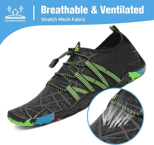 Vista 2 de Mishansha - Zapatos de agua para hombres y mujeres, secado rápido, para natación, buceo, surf, deportes acuáticos, piscina, playa, senderismo, yoga.