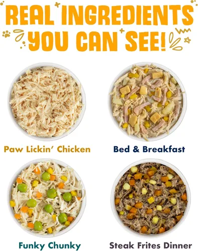 Vista 4 de Weruva Comida clásica para perros, paquete variado, Baron's Batch, comida húmeda para perros, latas de 5.5 onzas (paquete de 24)