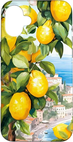 Vista 23 de iPhone 16 Costa de Amalfi con limones de Amalfi del Mar Mediterráneo