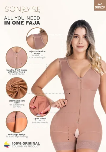 Vista 5 de Sonryse 085ZF poscirugía posparto Control de abdomen levantador de glúteos moldeador para mujeres