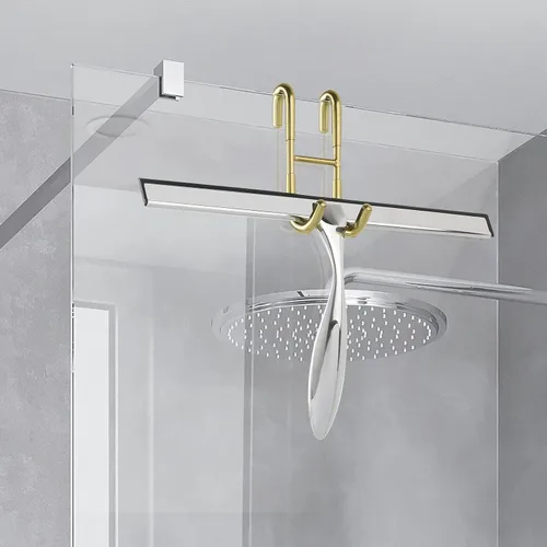 Vista 15 de Simtive Ganchos para Puerta de Ducha (Paquete de 2), Ganchos para Toallas para Baño de Vidrio Sin Marco para Squeegee, Negro