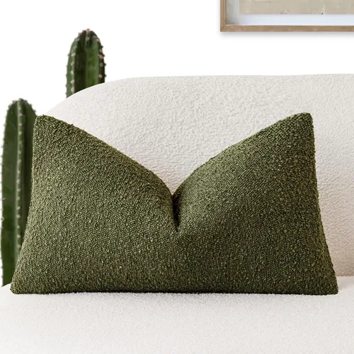 Vista 90 de Foindtower Fundas de almohada decorativas con textura de boucle, fundas de almohada sólidas, neutrales, suaves y acogedoras para silla, sofá