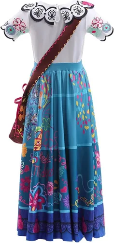 Vista 2 de Sinmoocy Mirabel - Vestido para niñas IsabelaDoloresPepaLuisa para niños pequeños, disfraz de Madrigal mágico para fiesta familiar