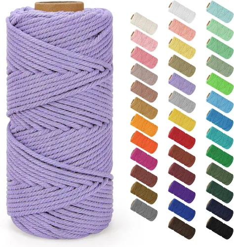 Vista 156 de Cuerda de macramé de 0.079 in x 220 yardas (656 pies), cuerda de algodón natural para colgar en la pared, ganchos de plantas, manualidades Verde