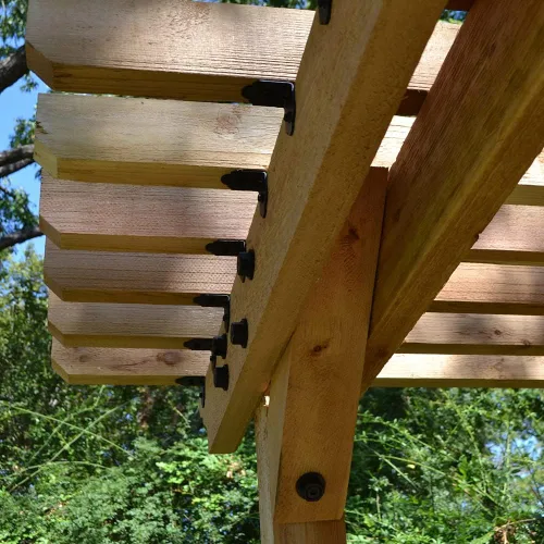 Vista 9 de OZCO 10 cubiertas de tuerca hexagonal con tapones de 1-1/2 pulgadas Perno de retraso decorativo y tapas de tuerca hexagonal para pérgola