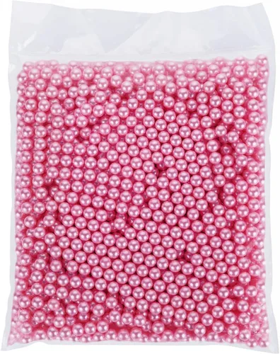 Vista 3 de HBlife - Cuentas de maquillaje para pinceles, perlas de imitación artísticas, 1100 cuentas redondas de perlas para sujetar brochas de maquillaje Rosa