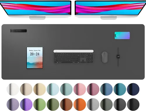 Vista 212 de Aothia - Protector de escritorio de cuero sintético grande, base antideslizante para mouse y superficie para escribir, impermeable, fácil de Agua