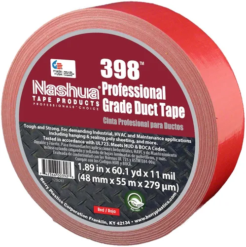 Vista 6 de Nashua 398 Cinta adhesiva de grado profesional, 60 yardas de largo x 1-1/2" de ancho, color plateado
