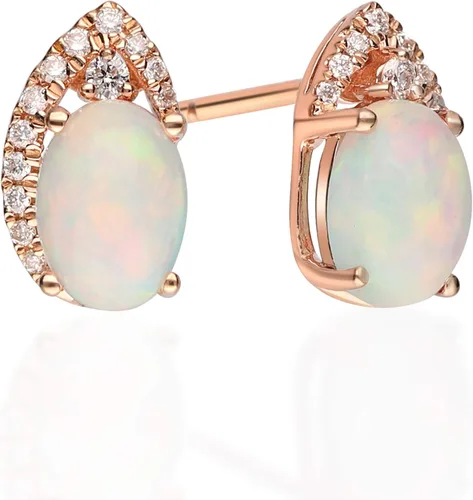 Vista 3 de Gin & Grace Pendientes de oro rosa de 14 quilates con ópalo natural (SI1) para mujer