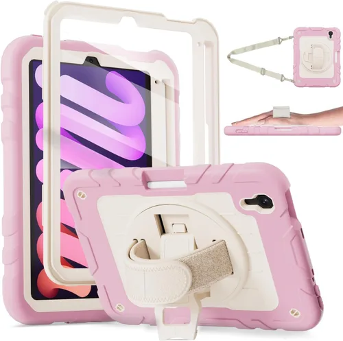 Vista 13 de Funda para iPad mini 7 A17 Pro/iPad mini 6 de 8.3 pulgadas, funda para iPad mini de 7ª/6ª generación (2024/2021) con soporte para lápiz/soporte