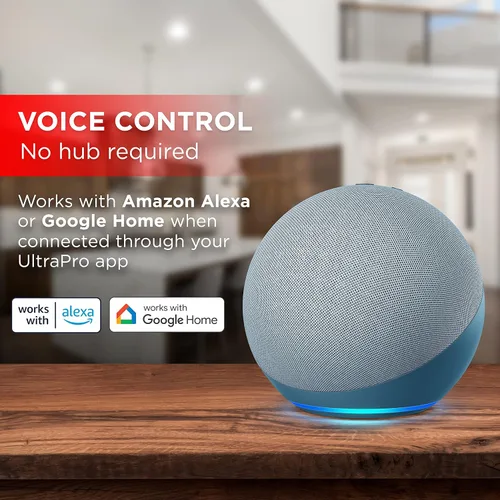 Vista 2 de UltraPro Enchufe inteligente WiFi con correa, doble toma inteligente, hogar inteligente, interruptor inteligente, funciona con Alexa, Google Home