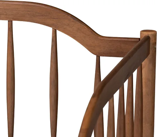 Vista 6 de Baxton Studio Parson Classic Mid-Century - Sofá cama de madera con acabado marrón nogal, tamaño individual