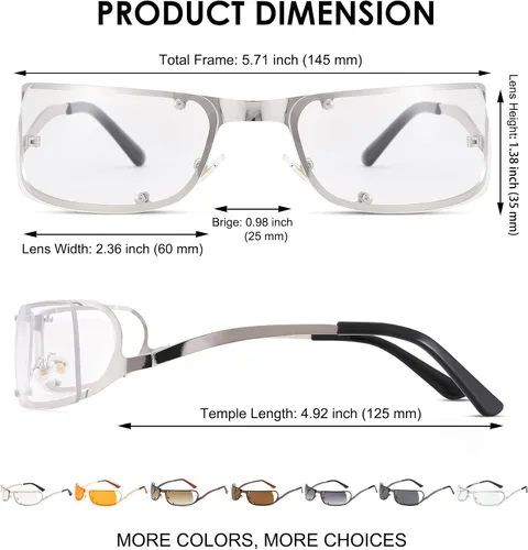 Vista 5 de LA SUNGGO Gafas de sol Y2K envolventes para mujeres y hombres, modernas sin montura 2022, gafas de sol futuristas ovaladas para exteriores