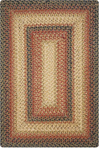 Vista 25 de Homespice Apple Pie - Alfombra ovalada roja de 2 x 3 pies, alfombra de cocina trenzada para decoración primitiva y rústica, reversible, yute sin