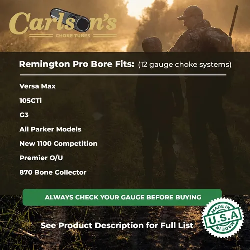 Vista 2 de CARLSON'S - Tubos estranguladores calibre 12 para Remington Pro Bore Acero inoxidable Tubo de estrangulamiento de aves acuáticas cremator sin