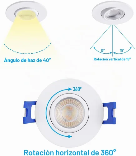 Vista 3 de TORCHSTAR Paquete de 6 luces empotrables LED de cardán 5CCT de 2 pulgadas