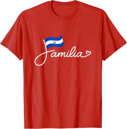 Vista 79 de El Salvador Familia - Camiseta con texto en inglés "La Familia de la Bandera Salvadoreña