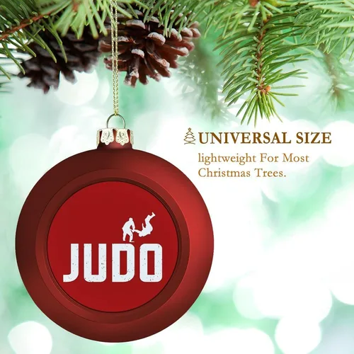 Vista 3 de Judo Design - Esfera de Navidad inastillable para árbol de Navidad, chimenea, decoración de fiesta, 1 unidad