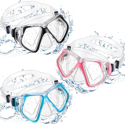 Vista 8 de Fabbay Gafas de buceo con cubierta para la nariz, gafas de natación para adultos, esnórquel, paquete de gafas de natación para jóvenes, hombres