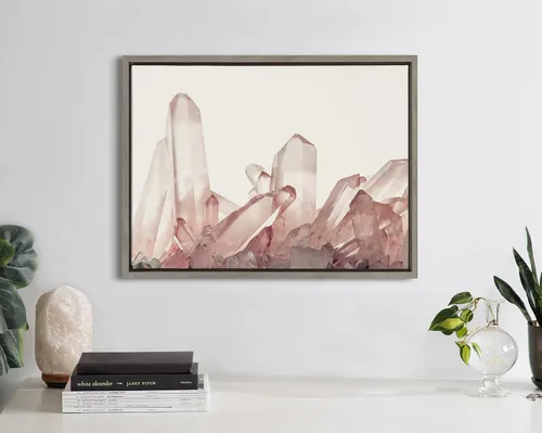 Vista 3 de Kate and Laurel Sylvie - Lienzo enmarcado de cuarzo rosa por Emiko y Mark Franzen de F2Images, 18 x 24 pulgadas, gris, arte decorativo de cristal