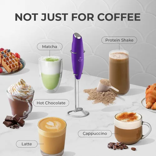 Vista 74 de Zulay Milk Boss Espumador de leche potente manual, hace espuma para latte, batidor para mezclar bebidas, café, miniespumador para capuchino, frappé