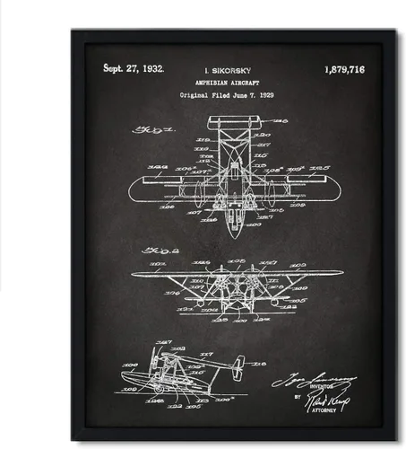Vista 67 de Andaz Press Póster de decoración de pared con estampado de patente de pizarra, 8.5 x 11 pulgadas, aviones, trenes, automóviles, póster de patente