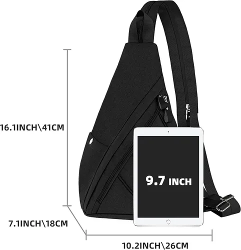 Vista 2 de Lovvento Bolso bandolera de lona para mujer, mochila cruzada pequeña para hombre, mochila casual para ciclismo, senderismo al aire libre