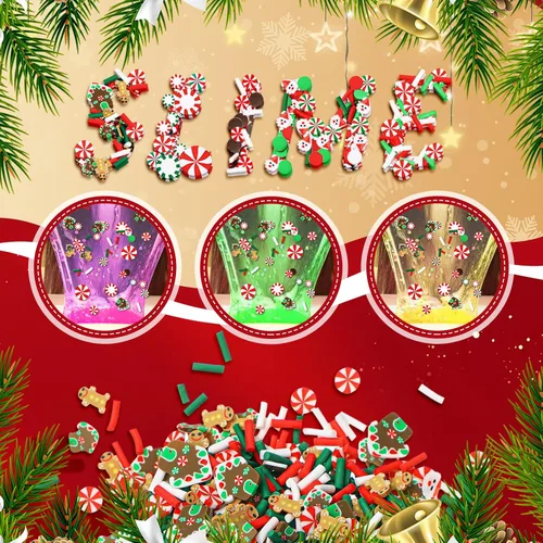 Vista 3 de BBTO 250 Gramos de Polvo de Chocolate Falso Navideño, Polímeros Pequeños de Arcilla, Adornos de Polímero de Navidad, Arcilla Suave para DIY, Adornos