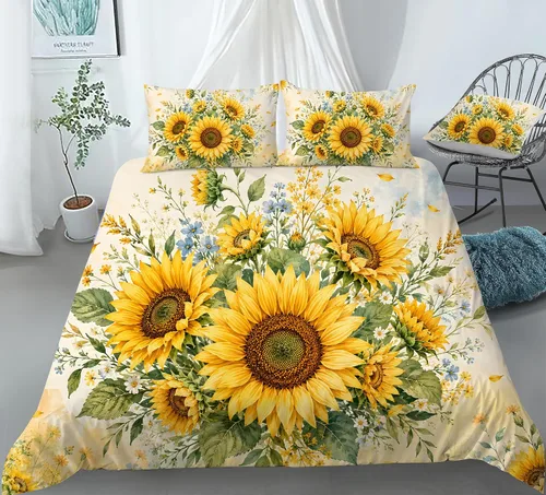 Vista 26 de REALIN Juego de funda de edredón con diseño de Hawthorn 3D, ropa de cama con diseño de bosque japonés, montaña, río, 2/3/4 piezas