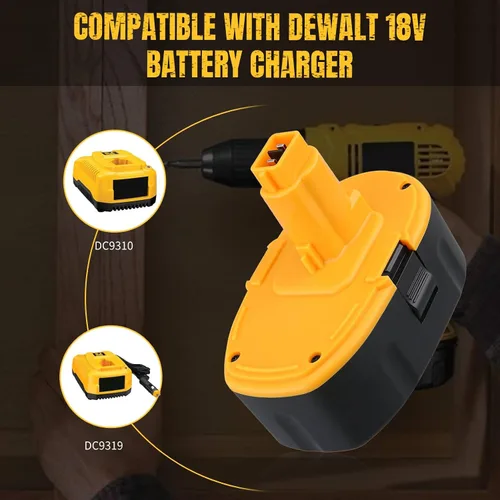 Vista 5 de Paquete de 2 baterías de iones de litio DC9096 de 7000 mAh de repuesto para batería Dewalt de 18 V DC9098 DC9099 DC9182 de alta capacidad compatible