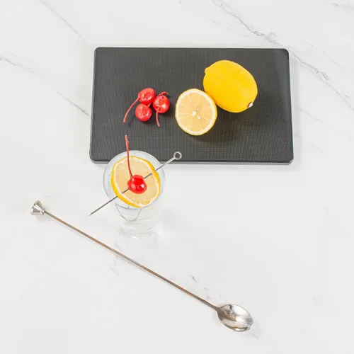 Vista 9 de Restaurantware Bar Lux - Cuchara de barra de 12 pulgadas, 1 cuchara agitadora de cóctel con punta de muddler – Cuchara mezcladora de cóctel de acero