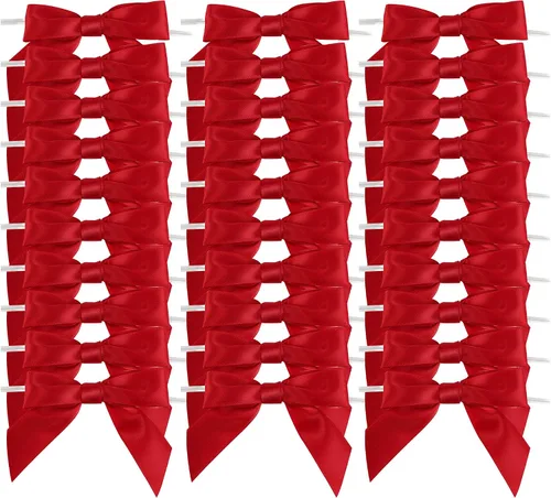 Vista 9 de AIMUDI Lazos negros para envolver regalos, lazos pequeños de satén de 3.5 pulgadas, lazos de cinta negra para manualidades, bolsas de golosinas