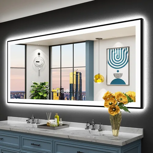 Vista 45 de 24x32 LED Bathroom Mirror, Backlit & Front Lit Lighted Mirror Retroiluminado+luz frontal