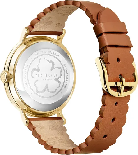 Vista 3 de Ted Baker Reloj Phylipa Bloom Tan Correa de cuero (Modelo BKPPHF2099I), Beige, Reloj con correa de cuero Phylipa Bloom 3H de 1.457 in