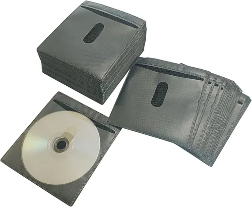 Vista 8 de Fundas para CD/DVD/BluRay, funda de plástico de repuesto de doble cara para carpetas de almacenamiento de CD y DVD, paquete de 100 unidades (azul)