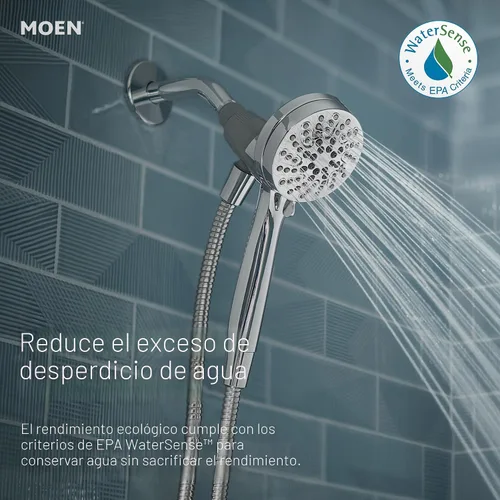 Vista 6 de Moen Engage Magnetix Níquel cepillado resistente a manchas de 3.5 pulgadas, cabezal de ducha de mano desmontable de seis funciones con sistema