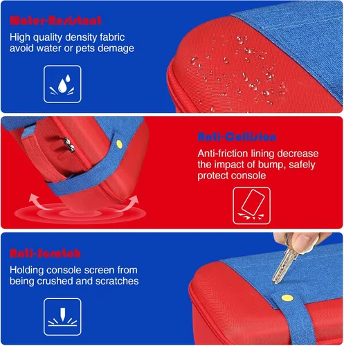 Vista 5 de KENOBEE Funda de transporte para Nintendo Switch OLED modelo 2021 Nintendo Switch bolsa de almacenamiento de viaje rígida portátil de gran
