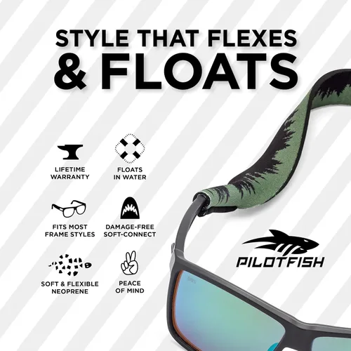 Vista 3 de Pilotfish Correa de gafas de sol Retenedor flotante de neopreno para gafas de sol Diseño personalizado